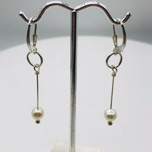 Load image into Gallery viewer, AAA Natural White 6.5-6mm Pearl & Silver Earrings 304499