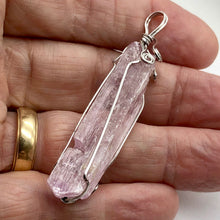 Load image into Gallery viewer, Kunzite Wire-Wrap Pink Crystal Pendant |2 5/8 inch long |