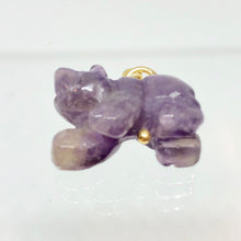Load image into Gallery viewer, Carved Natural Amethyst Bear 14Kgf Pendant! Roar!! | 13x18x9mm (Bear), 4mm (Bail Opening), 1" (Long) | Purple/Gold - PremiumBead Alternate Image 6
