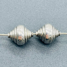 Load image into Gallery viewer, 2 Dreidel Design Solid Sterling Silver Unique 11x10mm Beads 4034