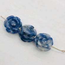 Load image into Gallery viewer, Charm Hand Carved Blue Sodalite Rose Beads |14x7mm | 3 Beads |