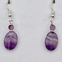 Load image into Gallery viewer, Enchanting Fluorite 15x10mm Bead Dangle Silver Earrings! | 1 3/8" Long |