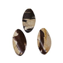 Load image into Gallery viewer, 3 Exotic Zebra Jasper Twist Oval Focal Beads 8906