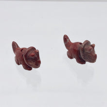 Load image into Gallery viewer, Dinosaur 2 Carved Brecciated Jasper Triceratops Beads | 22x12x8mm | Red - PremiumBead Alternate Image 2
