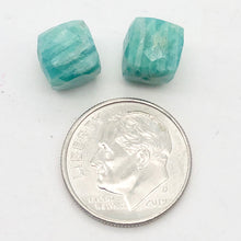 Load image into Gallery viewer, Amazonite Stone Cube | 8x8mm | Blue White | 2 Bead(s)