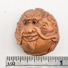 Load image into Gallery viewer, Hand Carved Boxwood Happy Dragon Ojime Netsuke Bead | 19mm | | 19mm | Brown - PremiumBead Alternate Image 5