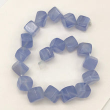 Load image into Gallery viewer, AAA Blue Chalcedony Diagonal Cut Cube Beads | 8mm cube | 6 Beads |