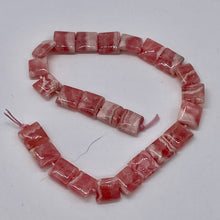 Load image into Gallery viewer, Natural Rhodochrosite 8mm Square Coin Bead Strand