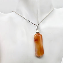 Load image into Gallery viewer, Red Orange Sardonyx Pendant with Sterling Silver Accent Bead | 2 1/4" Long |