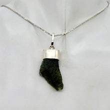 Load image into Gallery viewer, Blue Green Moldavite Sterling Silver Pendant 30x15x6mm | 1 5/8" long