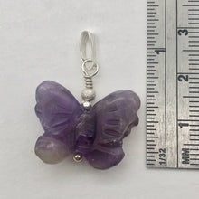Load image into Gallery viewer, Flutter Carved Amethyst Butterfly Sterling Silver Pendant | 1 1/4" Long| Purple| - PremiumBead Alternate Image 4