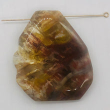 Load image into Gallery viewer, Fossilized Wood Irregular Flat Briolette | 45x38x7mm | Brown/White | 1 Pendant Bead