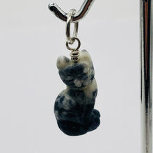 Load image into Gallery viewer, Adorable Blue Sodalite Cat & 925 Sterling Silver Pendant 509257SDS