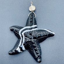 Load image into Gallery viewer, SardonyxSterling Silver Starfish Pendant | 3" Long | Black White | 1 Pendant |
