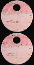 Load image into Gallery viewer, 1 Natural Lacy Pink Rhodochrosite 50mm Pi Circle Pendant - PremiumBead Primary Image 1