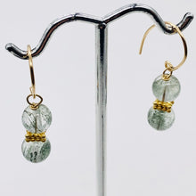 Load image into Gallery viewer, Sparkling Actinolite Quartz 14K Gold Filled Earrings | 1 1/4" long | 1 Pair |