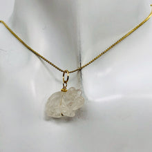Load image into Gallery viewer, Piggie! Carved Clear Quartz Pig 22K Vermeil Pendant 509274QZG