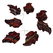 Load image into Gallery viewer, 1 Designer Hand Carved Brecciated Jasper Leaf Bead 009416