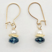 Load image into Gallery viewer, London Blue Topaz and Pearl 14K Gold Filled Drop | Blue/White/Gold | 1 Earrings|