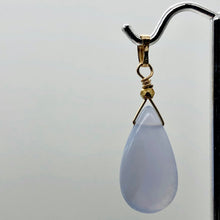Load image into Gallery viewer, Blue Chalcedony Designer 14K Gold Filled Pendant | 24x12x6mm | 1 1/2" Long |