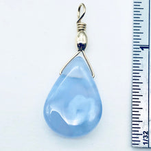 Load image into Gallery viewer, Blue Chalcedony Designer Yellow Gold Filled Pendant | 20x14x5mm | 1 1/4" Long |