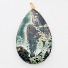 Load image into Gallery viewer, Wow Tsunami Green Sediment Stone Wire Wrap Pendant | 51x37mm | 2 1/2" Long |
