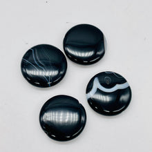Load image into Gallery viewer, 4 Beads of Black & White Sardonyx 25x6mm Coin Beads 10486