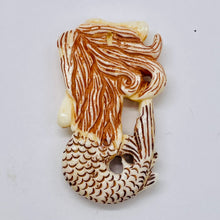 Load image into Gallery viewer, Mermaid, Happy Mermaid | 48x27x7mm | red white | 1 Pendant bead |
