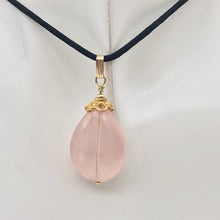Load image into Gallery viewer, Sparkle Twist Faceted 14kgf Rose Quartz 23x17mm Pear Pendant - PremiumBead Alternate Image 2