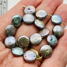 Load image into Gallery viewer, Shimmer Silvery Platinum FW Coin Pearl 8 inch Strand 9447HS