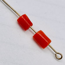 Load image into Gallery viewer, 1 Natural Red Coral 5x4mm Barrel Branch Bead 003861