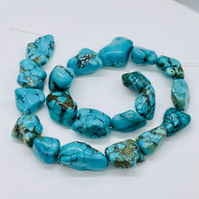 Load image into Gallery viewer, Turquoise Howlite Nugget Bead Strand 110171B