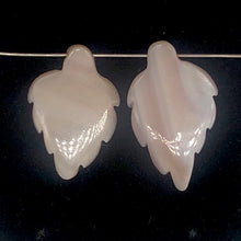Load image into Gallery viewer, 2 Velvety Pink Mussel Shell Leaf Pendant Beads 4326B