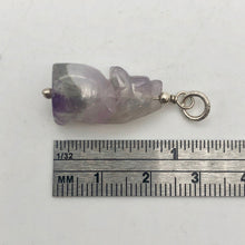 Load image into Gallery viewer, New Moon Amethyst Gray Wolf Solid Sterling Silver Pendant | 1.44" (Long) - PremiumBead Alternate Image 6