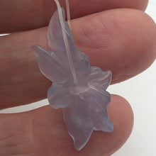 Load image into Gallery viewer, 13.7cts Exquisitely Hand Carved Blue Chalcedony Flower Pendant Bead - PremiumBead Alternate Image 2
