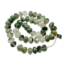 Load image into Gallery viewer, Rutilated Quartz 80 grams Faceted Graduated Roundels | 12x8mm | Green/Clear | 18