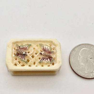 All A Flutter Butterfly Waterbuffalo Bone Box Pendant Bead 10755A - PremiumBead Primary Image 1