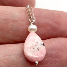 Load image into Gallery viewer, Rhodochrosite and Pearl Sterling Silver Pendant | 1 1/8 Inch Long | - PremiumBead Alternate Image 3