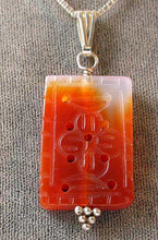 Load image into Gallery viewer, Hand Carved Carnelian Agate & Sterling Silver Pendant | 28.5x19mm | 1.94" Long - PremiumBead Alternate Image 10