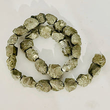 Load image into Gallery viewer, Pyrite Crystals Strand | 21x18x12 20 14x14x14mm | Silver Gold | 28 Beads |