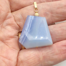 Load image into Gallery viewer, Blue Chalcedony 14K Gold Filled Faceted Crystal Pendant| 1 5/8" Long| Lavender |