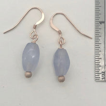 Load image into Gallery viewer, Blue Chalcedony Earrings with 14K Rose Gold Filled Ear Wires | 1" Long |