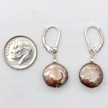 Load image into Gallery viewer, Fresh Water Pearl Sterling Silver Dangle Earrings | 1 1/4" Long | Golden Rose |
