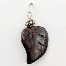 Load image into Gallery viewer, Ocean Jasper Carved Autumn Leaf Bead Sterling Silver Pendant | 1 3/4" Long |