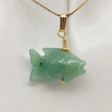 Load image into Gallery viewer, Swimmin'! Aventurine Fish Koi 14kgf Gold Pendant - PremiumBead Alternate Image 11