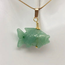 Load image into Gallery viewer, Aventurine Koi Fish Pendant Necklace|Semi Precious Stone Jewelry|14k Pendant - PremiumBead Alternate Image 11