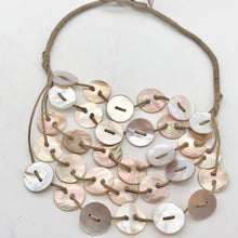 Load image into Gallery viewer, Warmth! Mother of Pearl Button Necklace 19" - PremiumBead Primary Image 1