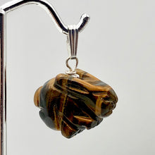 Load image into Gallery viewer, Tiger's Eye Bunny Rabbit Sterling Silver Pendant Necklace | 1 1/16" (Long) |