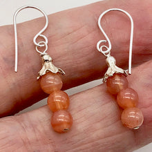 Load image into Gallery viewer, Sterling Silver Peach Chalcedony with Silver Accent Earrings | 1 3/8 inches long |