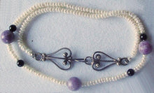 Load image into Gallery viewer, Lepidolite, Onyx, Cream Seed Pearl Bracelet 400008 - PremiumBead Primary Image 1